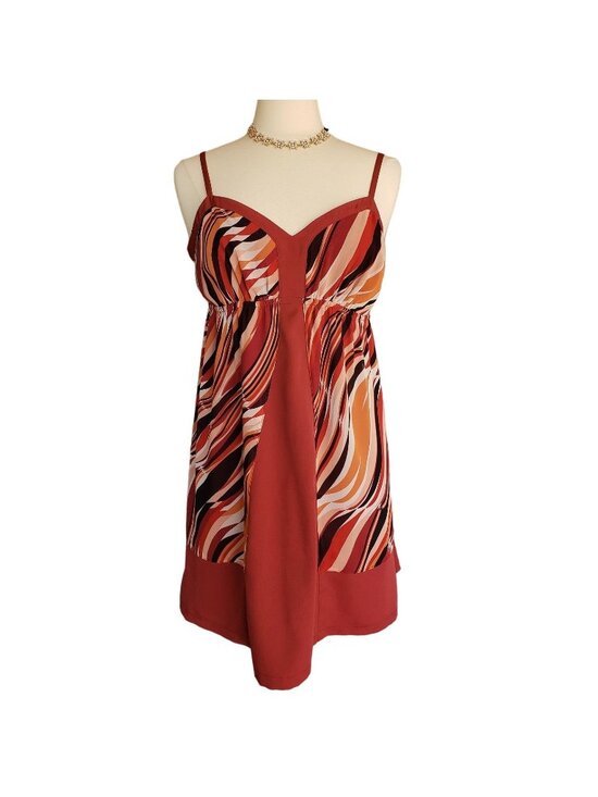 Elle Dresses & Skirts - VTG Elle Womens L Sundress Burnt Orange Empire Boho Waist Earthly Hippie